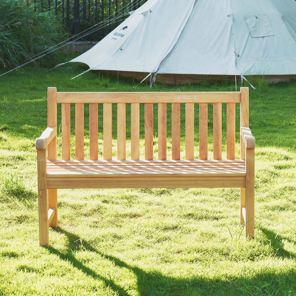 Teak Wooden Outdoor Garden Bench with Armrest B678