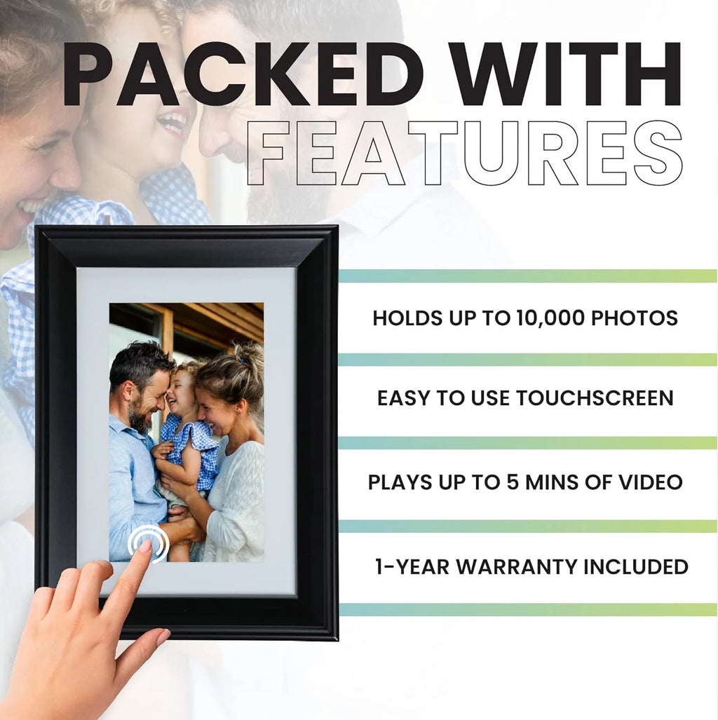 10in WiFi Digital Photo Frame with Battery 32GB Black G5952