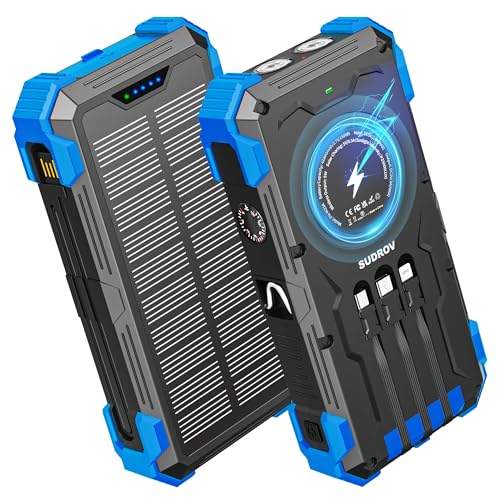 42800mAh Wireless Portable Charger with USB-C, QC3.0 Fast Charging 15W 4 Ports Outdoor Battery Pack with Dual LED Flashlights C6948
