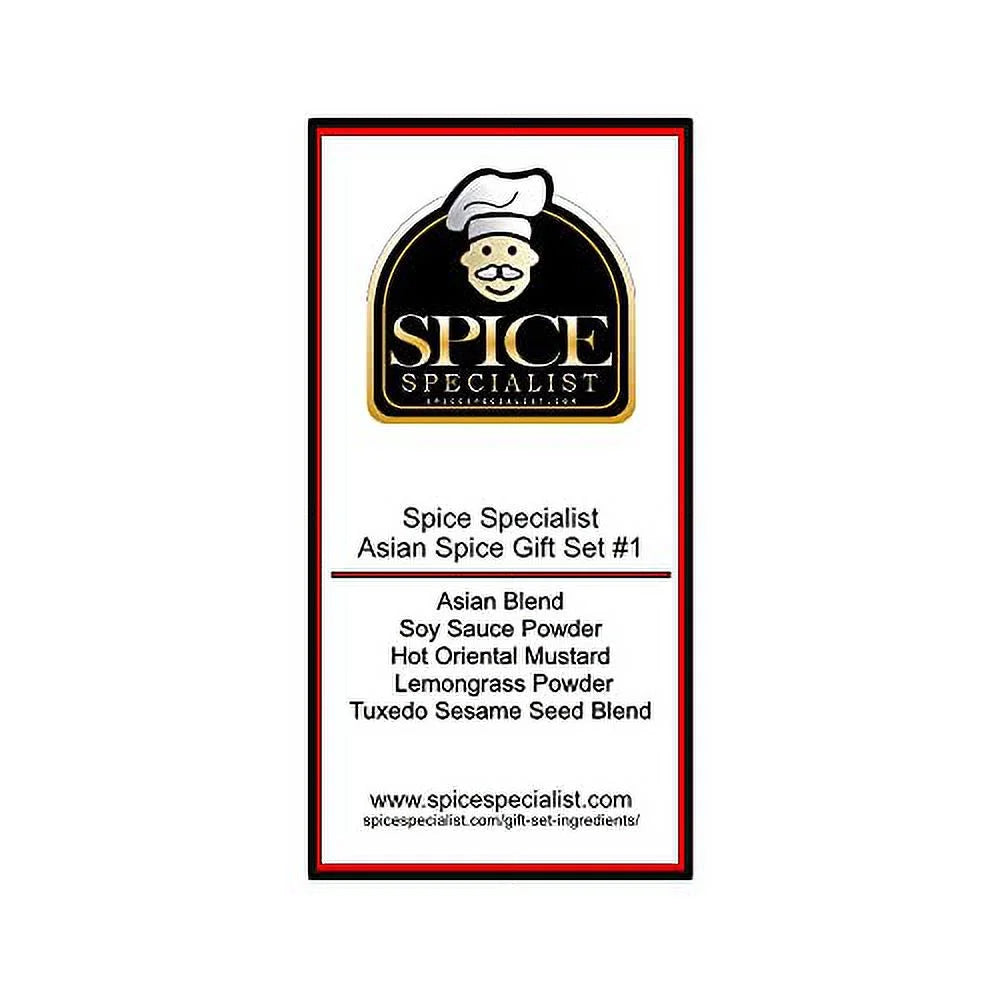 Asian Cuisine Gift Set with 5 Plastic Jars I876