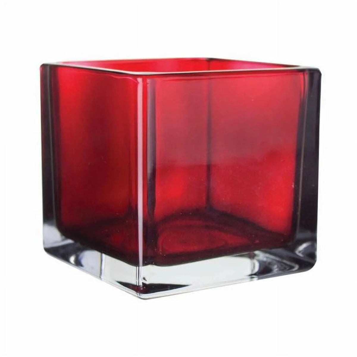 5 in. Ruby Red Cube Glass Vase D97854