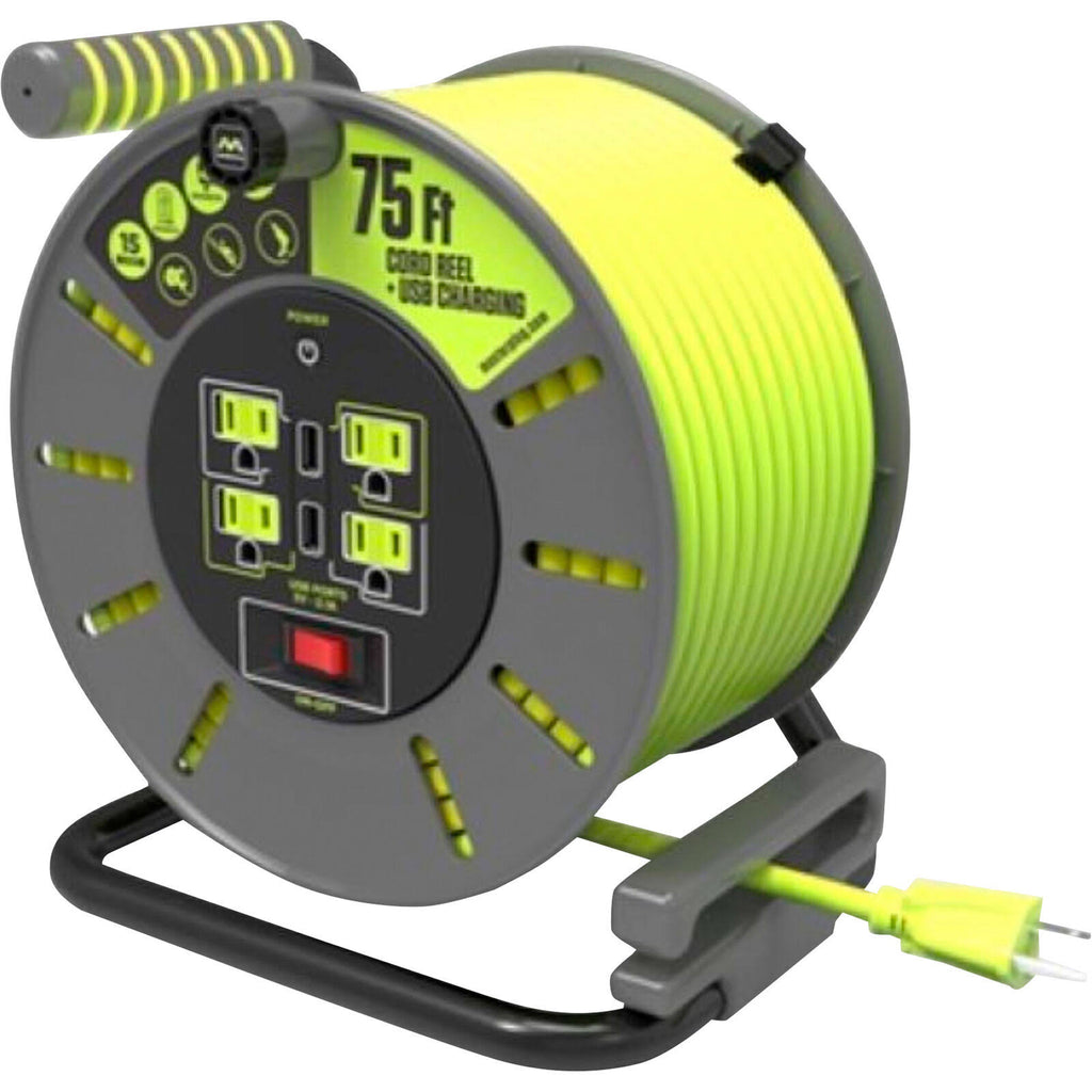 75ft 13amp Extension Cord Reel with USB B6723