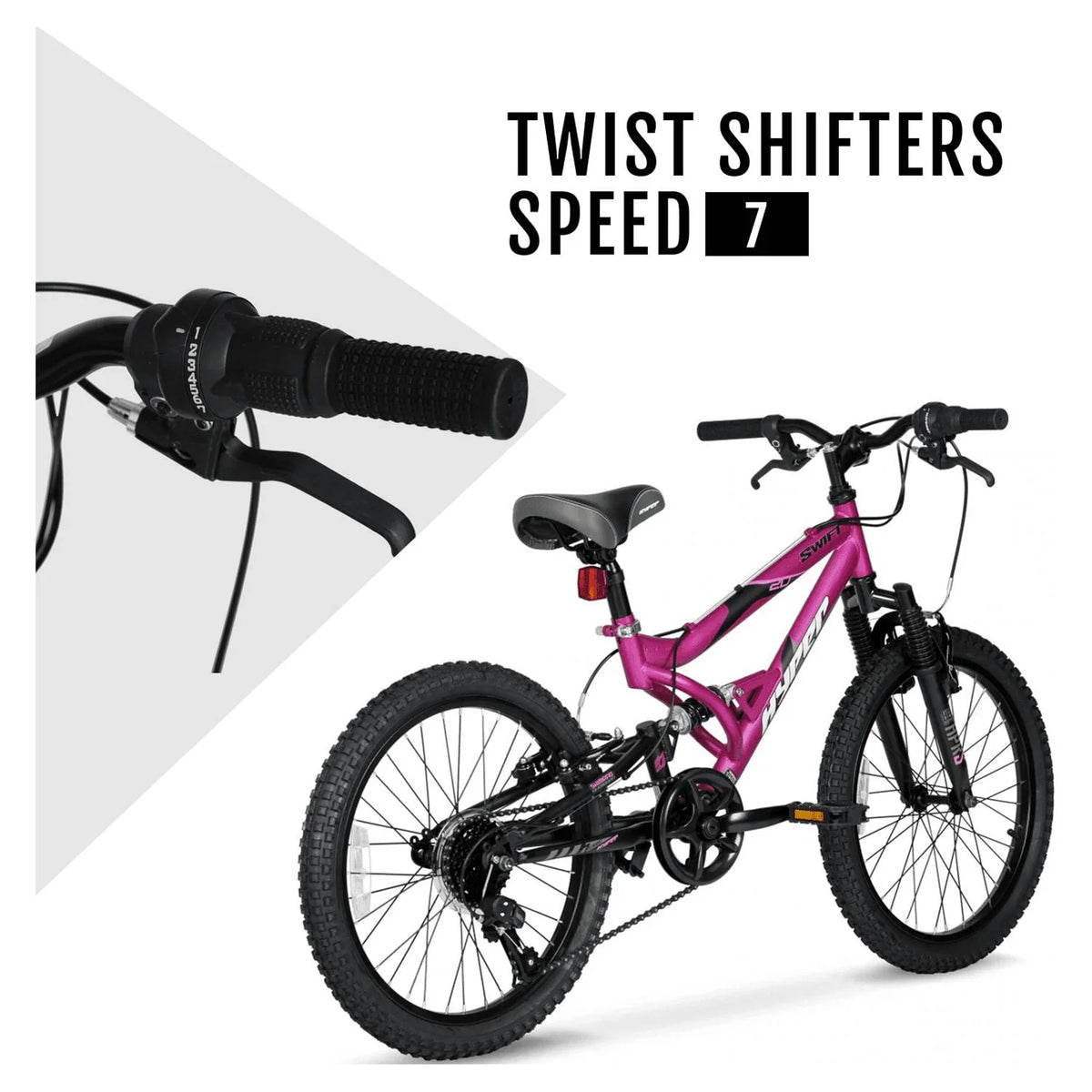 20 Girl's Mountain Bike for Kids, Magenta T175083