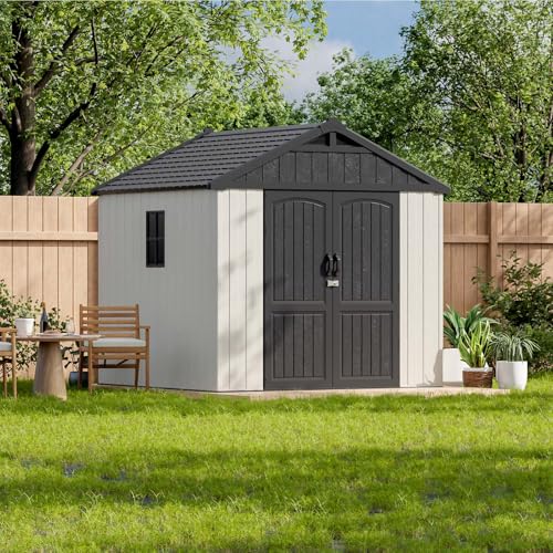 6x4 FT Plastic Outdoor Storage Shed Light Grey K87720