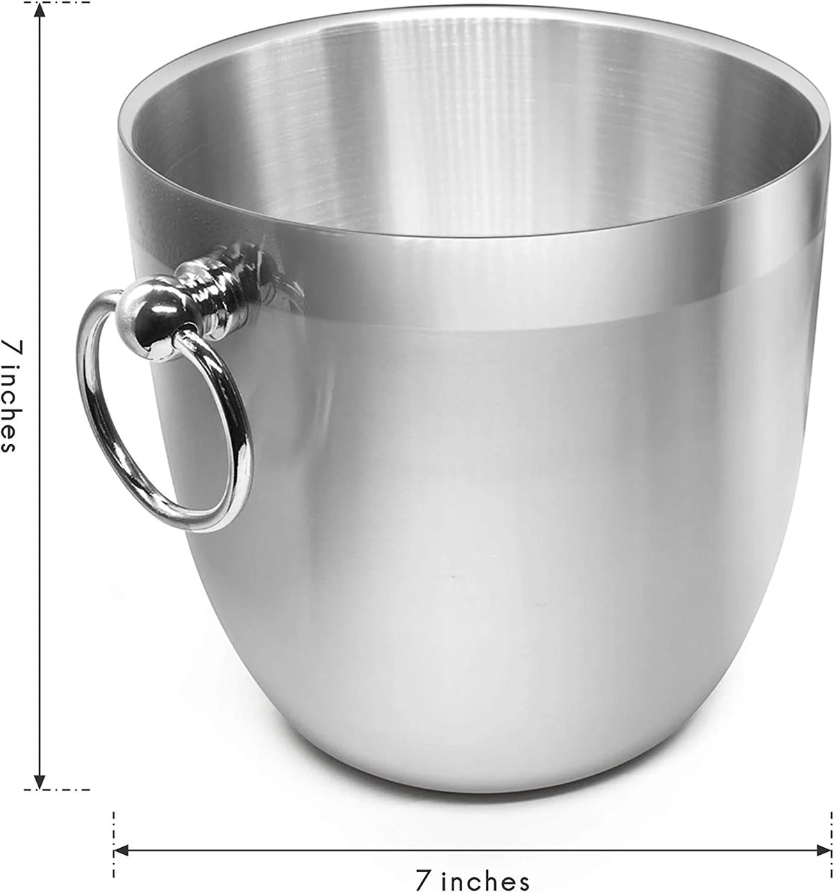 Black Double Walled Stainless Steel Insulated Ice Bucket with Nylon Holder V9109