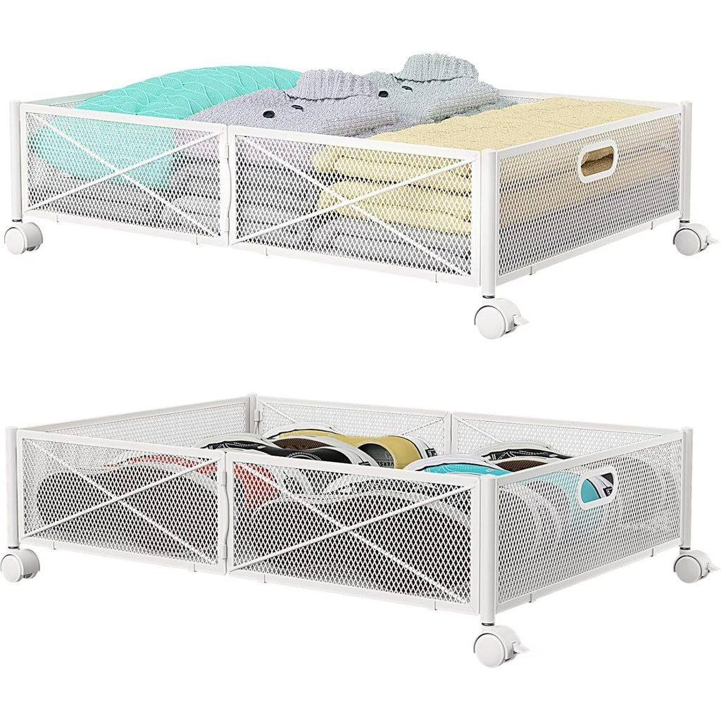 Under Bed Storage Containers with Wheels, Metal Storage Containers -2PCK R951060