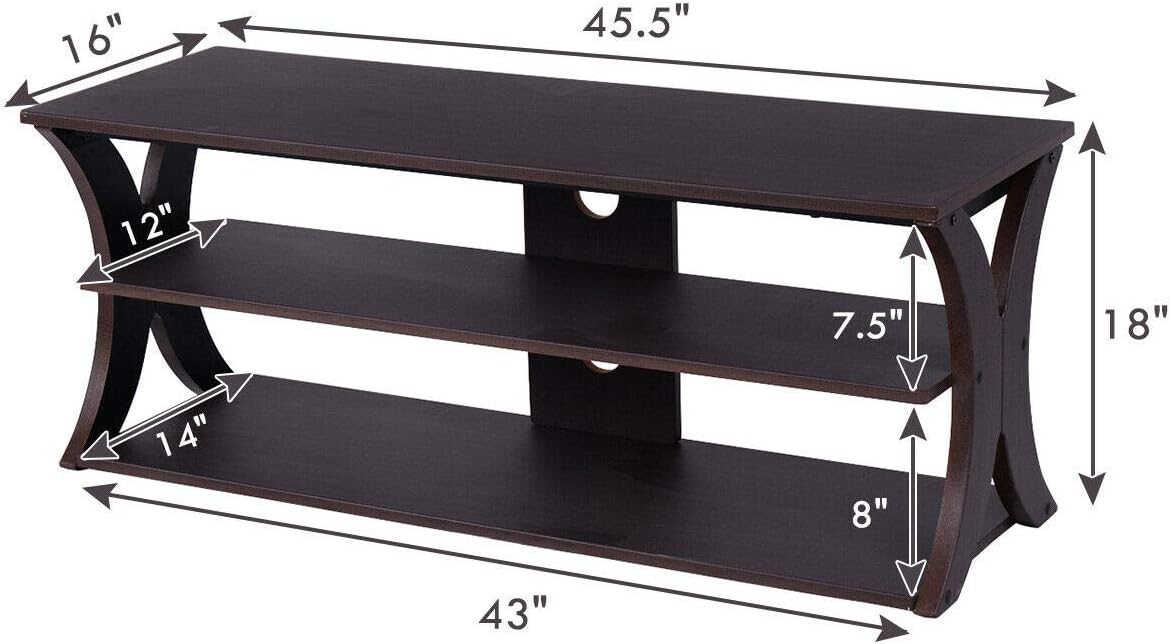3-Tier TV Stand with Storage Shelves A6567