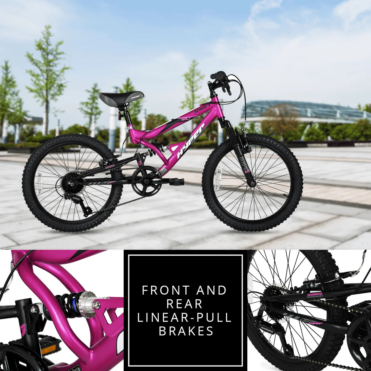 20 Girl's Mountain Bike for Kids, Magenta T175083