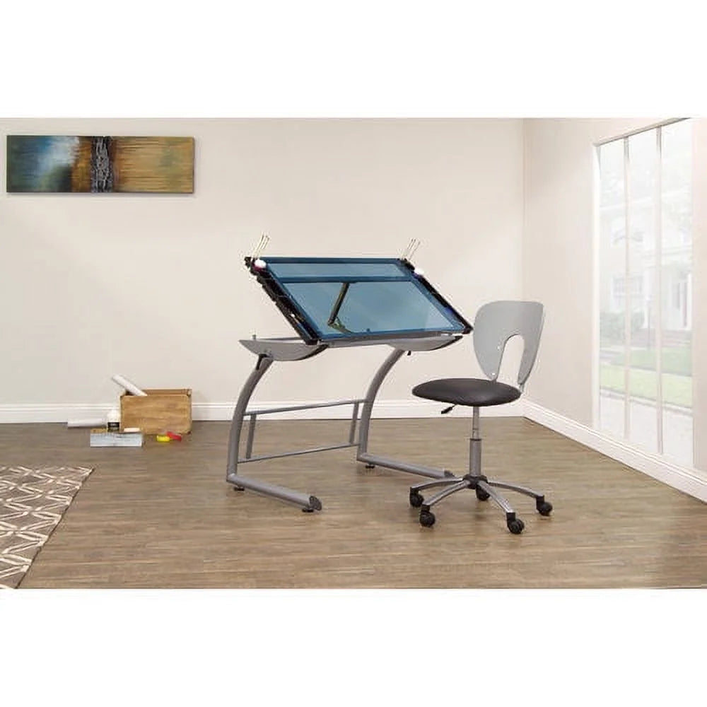 Adjustable Glass Top Crafting Table K7594