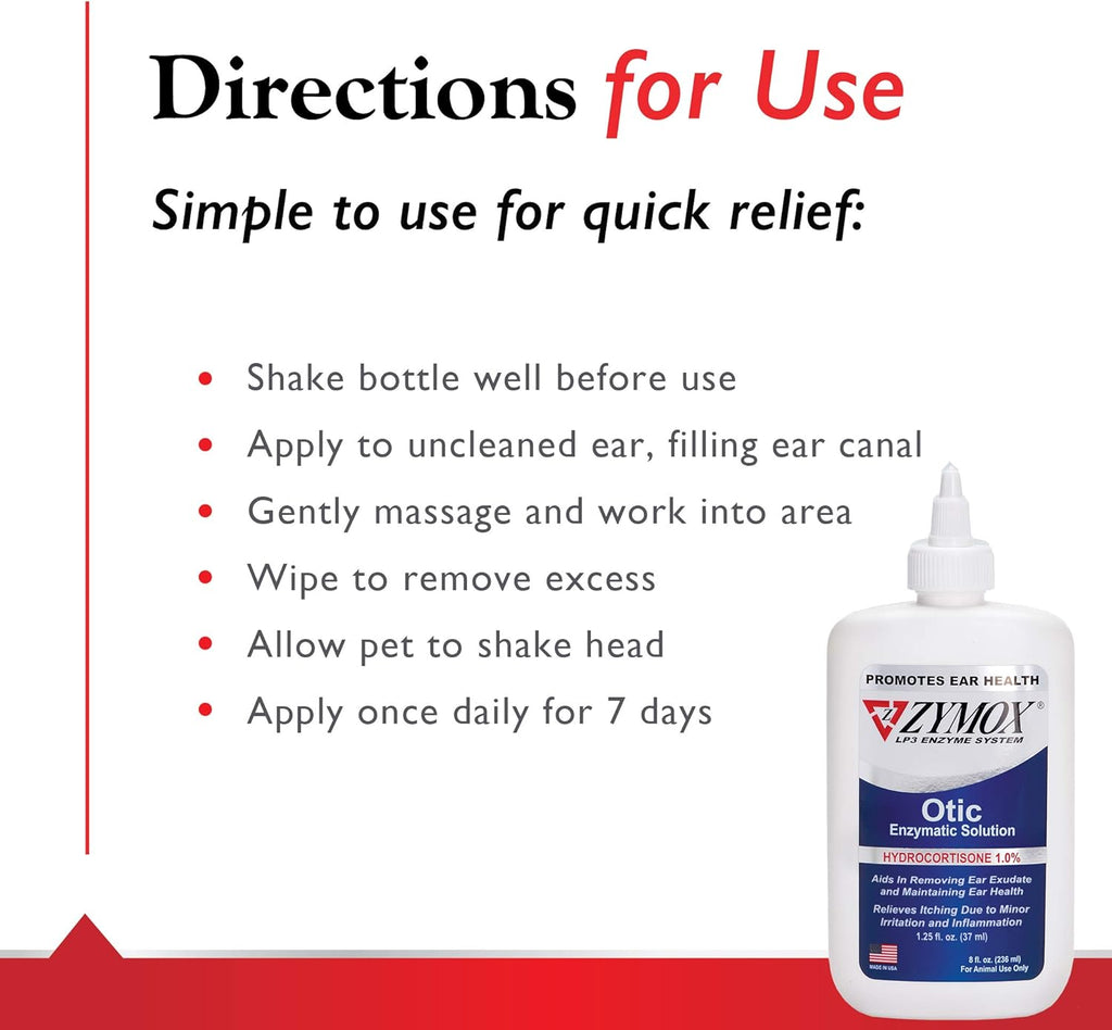 1% Hydrocortisone Enzymatic Ear Solution for Dogs and Cats, 8oz V5238