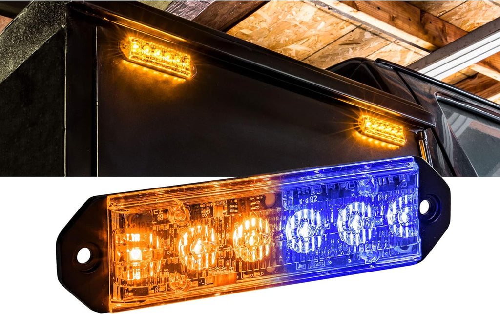 4pc 6W AMBER GREEN LED Flashing Strobe Light Head Emergency Grille Police Light Y4745