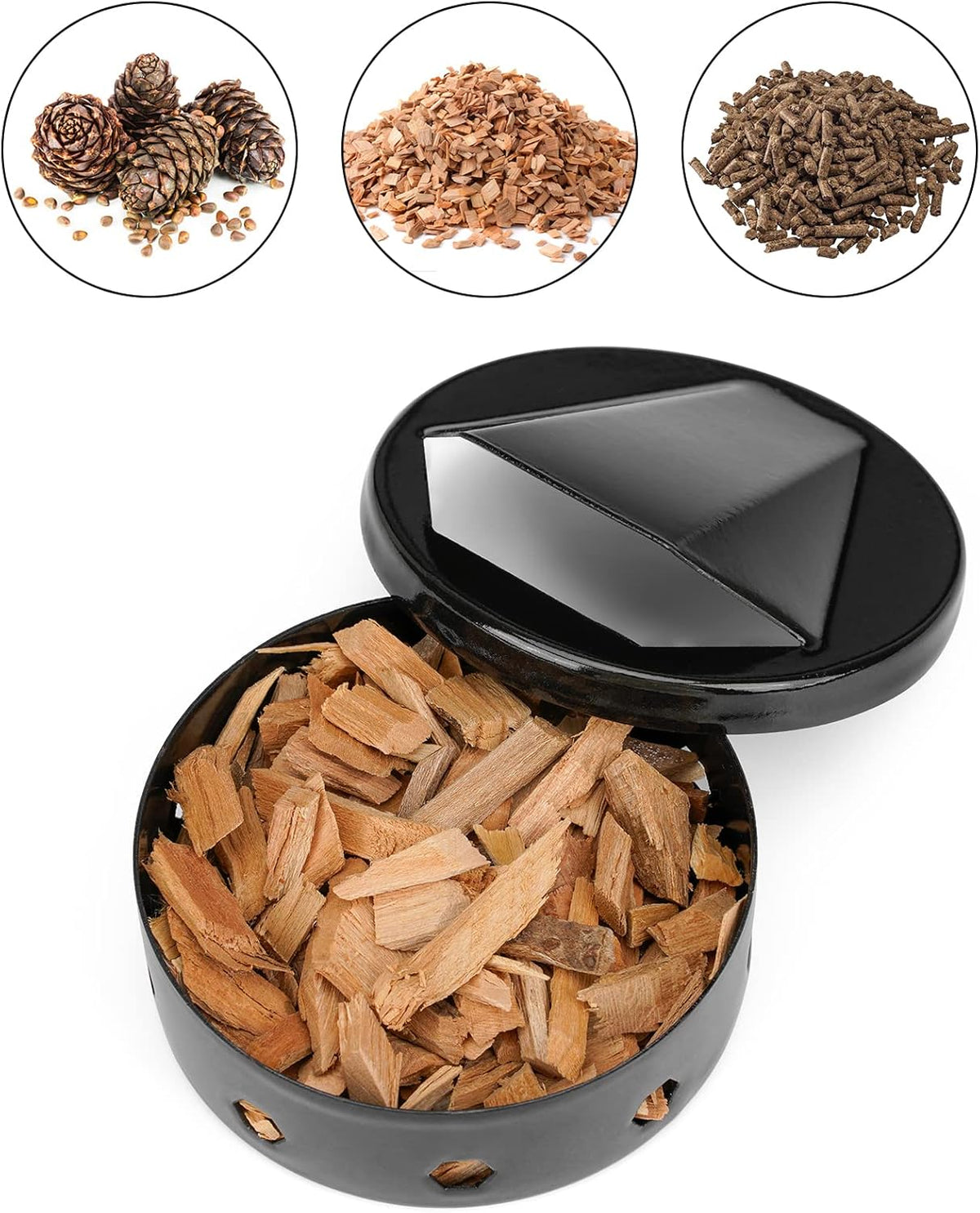 2 Pcs Black Smoker Box with Lid Q47461
