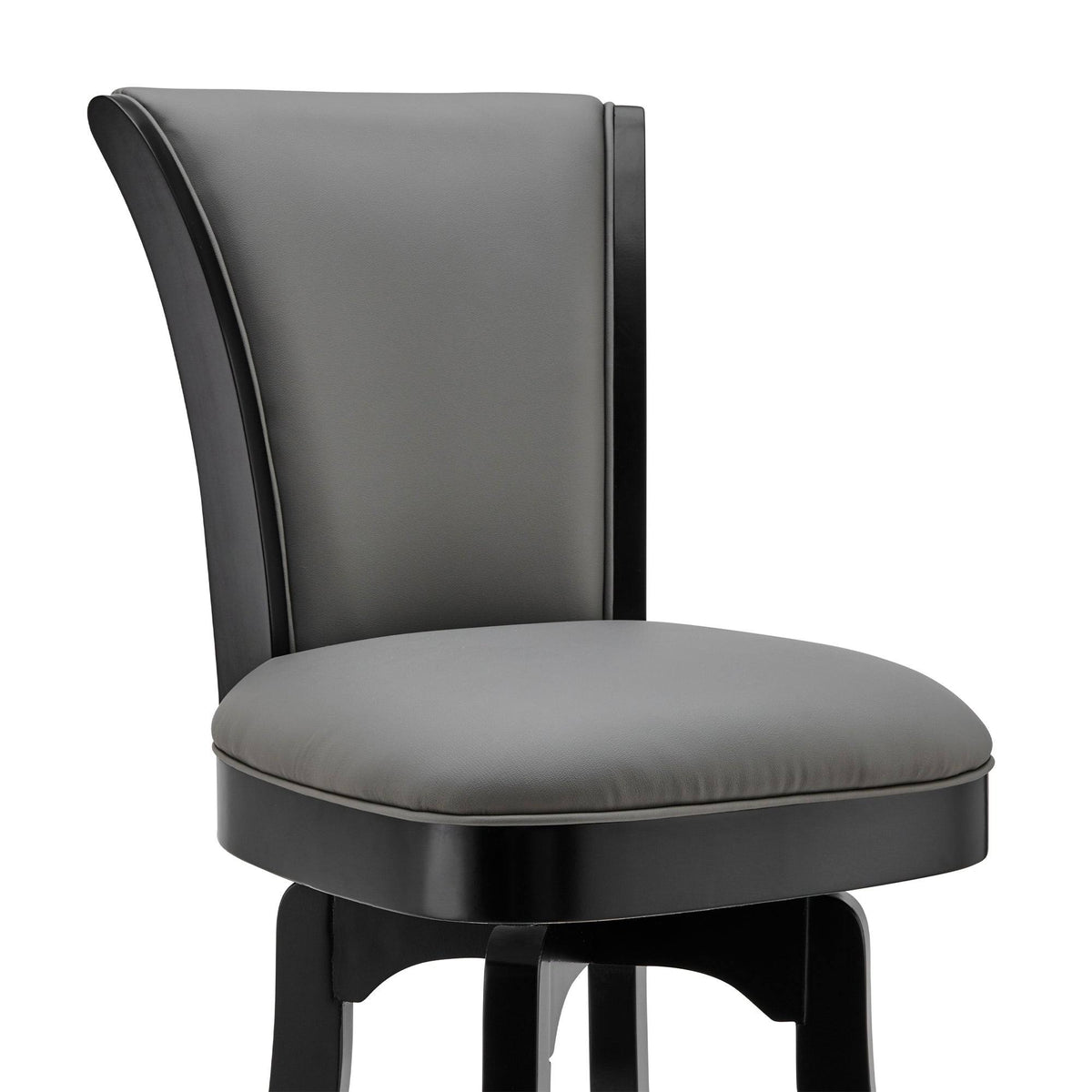 Gray Leatherette Swivel Counter Stool with Flared Legs M485