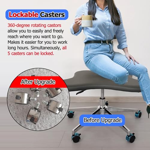 White Ergonomic Cross Legged Office Chair with Wheels L833