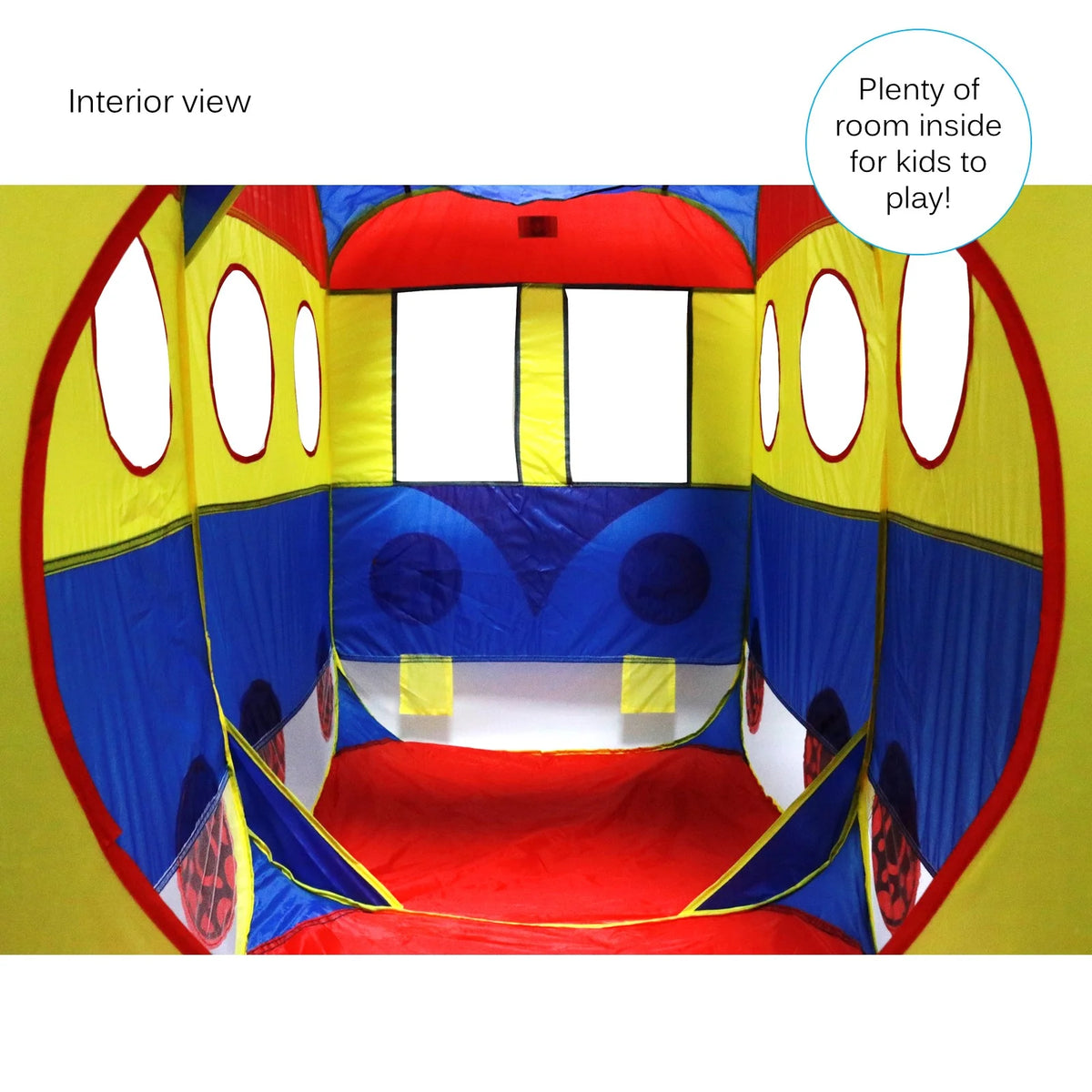 Kids Pop Up School Bus Play Tent Tunnel Folding Indoor Outdoor Bright Colors Toys I54446