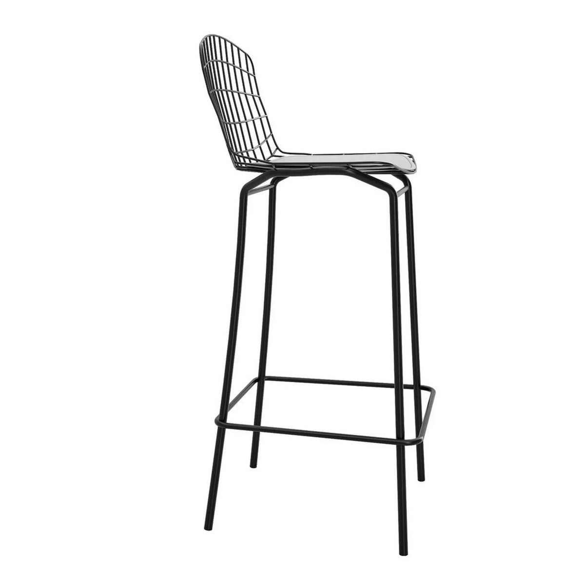 Black and White Barstool, Set of 3 with Seat Cushion I64971