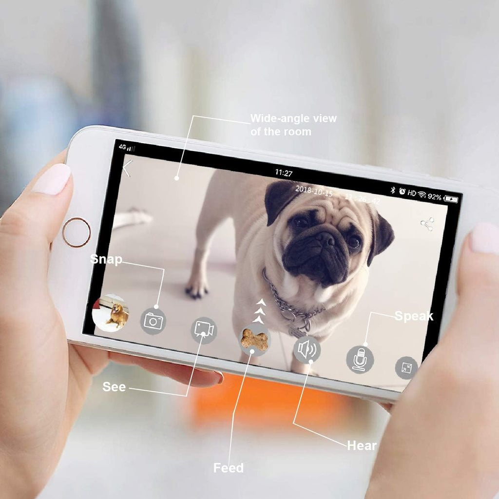 Dog Camera Treat Dispenser with Two-Way Audio and Night Vision V43221