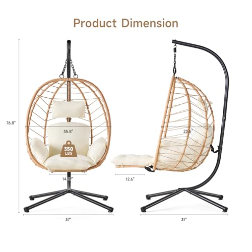 Hanging Egg Chair with Cushion and Stand C409220