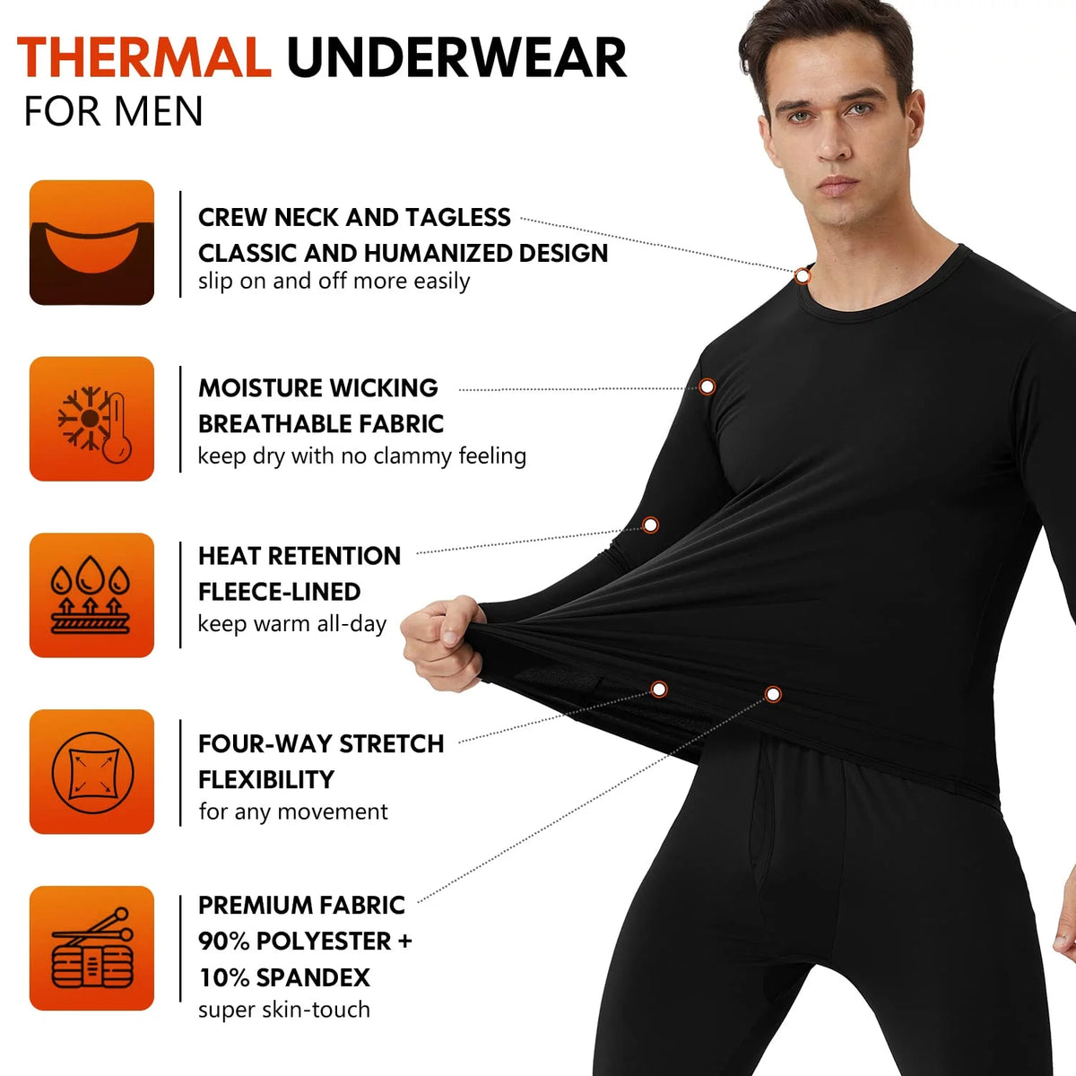 Men's Thermal Underwear Long Johns 2 Pack B464846