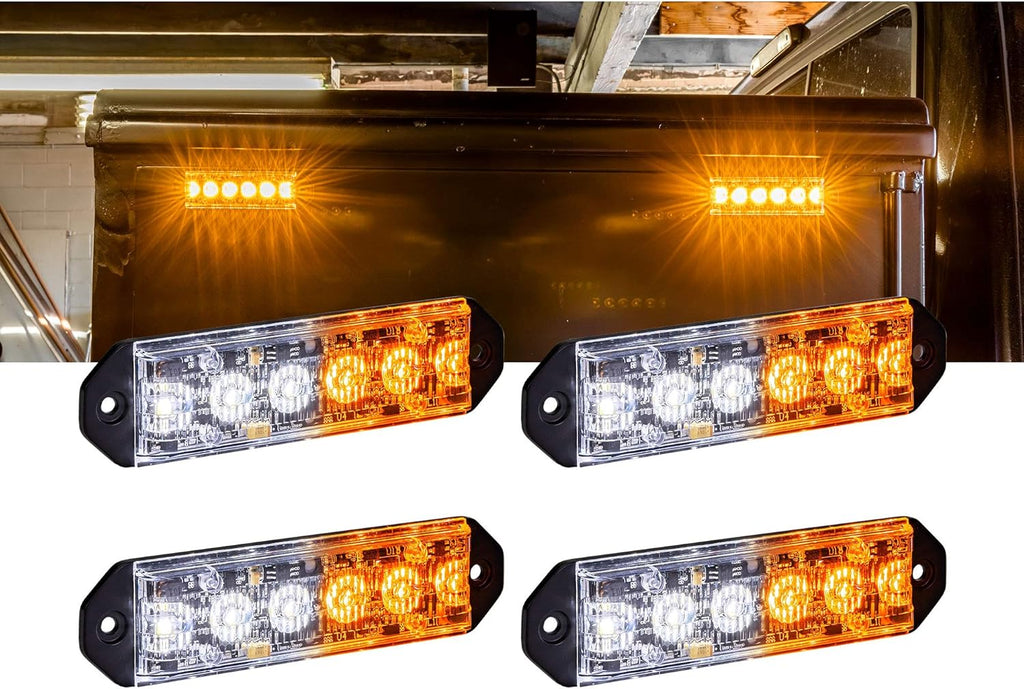 4pc 6W AMBER GREEN LED Flashing Strobe Light Head Emergency Grille Police Light Y4745