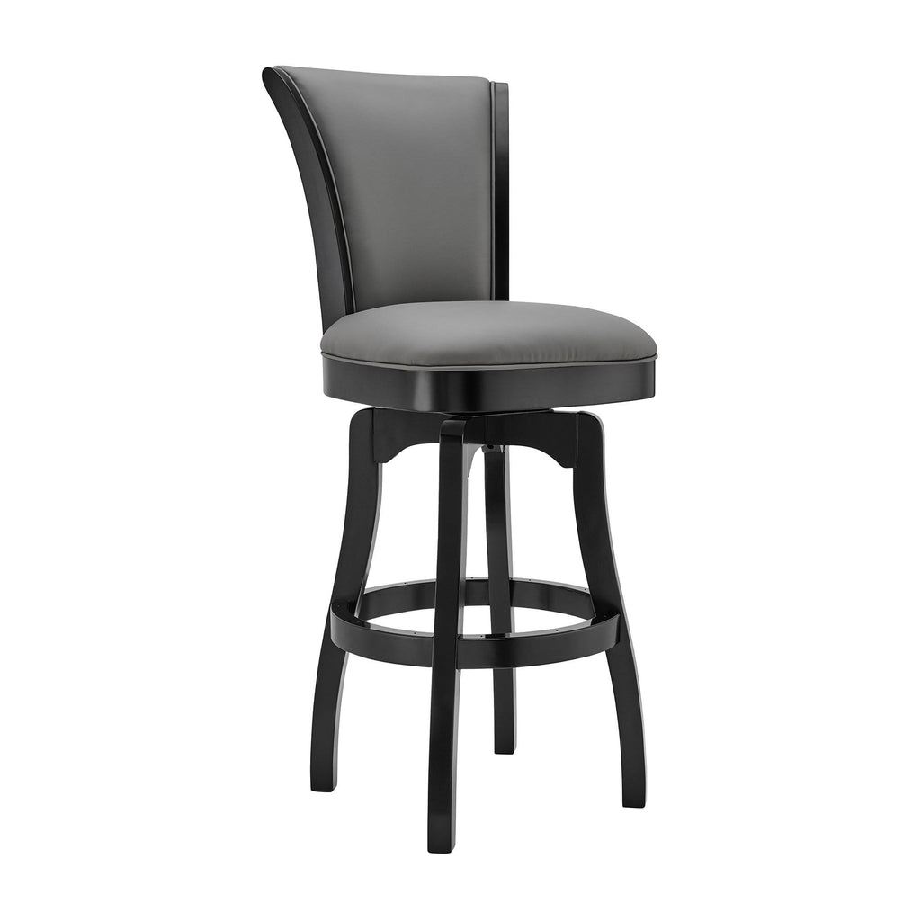 Gray Leatherette Swivel Counter Stool with Flared Legs M485
