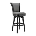 Gray Leatherette Swivel Counter Stool with Flared Legs M485