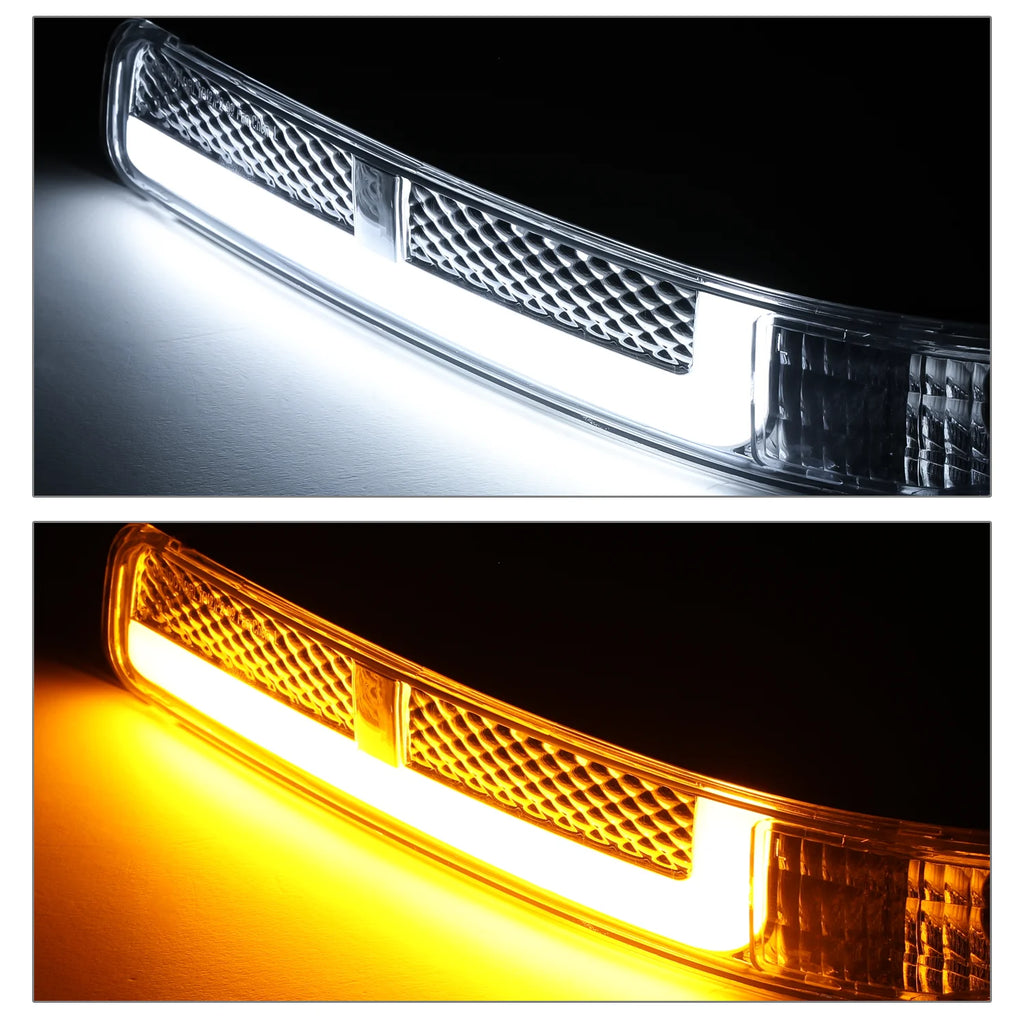 Switchback LED Tube DRL Headlights Assembly with 2 Pairs Pre-Assembled LED Bulbs B5118