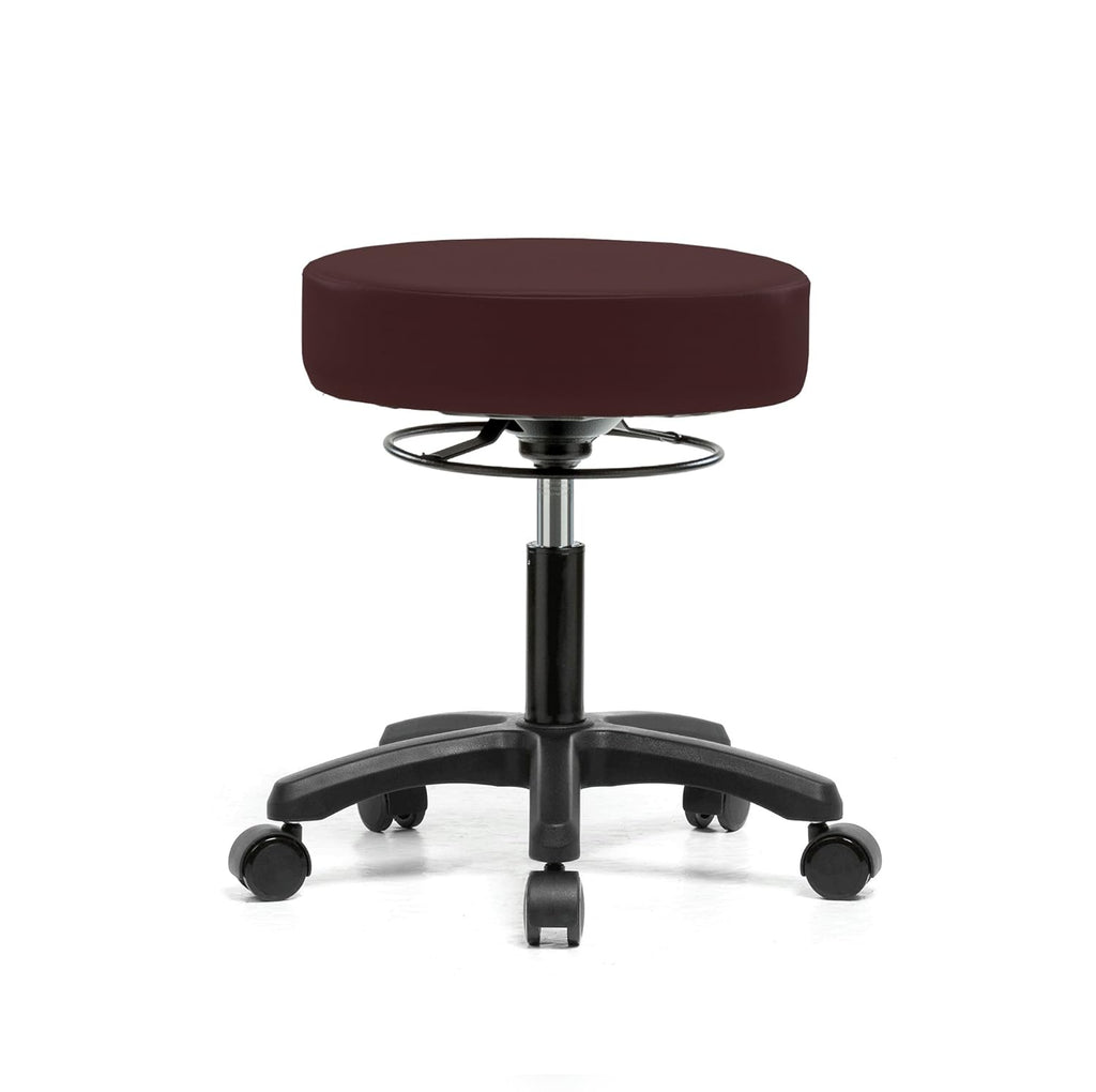 Height Adjustable Rolling Stool 18-23 inches 250-pound Capacity Charcoal Vinyl V8934