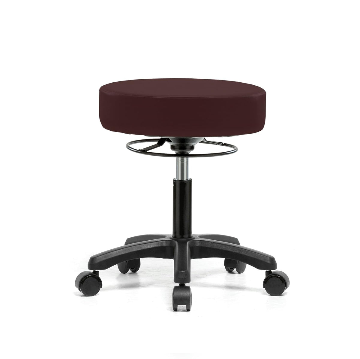 Height Adjustable Rolling Stool 18-23 inches 250-pound Capacity Charcoal Vinyl V8934