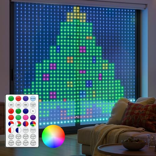 400 RGBIC LED Smart Curtain Fairy Lights, 6.6x6.6ft, IP65 Waterproof B3765