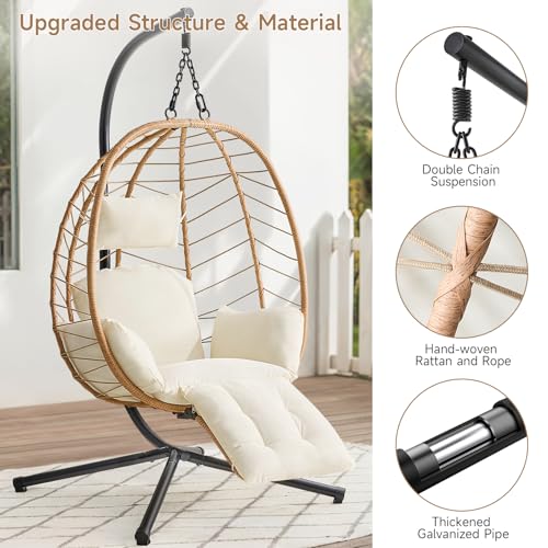 Hanging Egg Chair with Cushion and Stand C409220