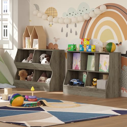 4 Cubby Wooden Toy Storage Bookshelf V460289