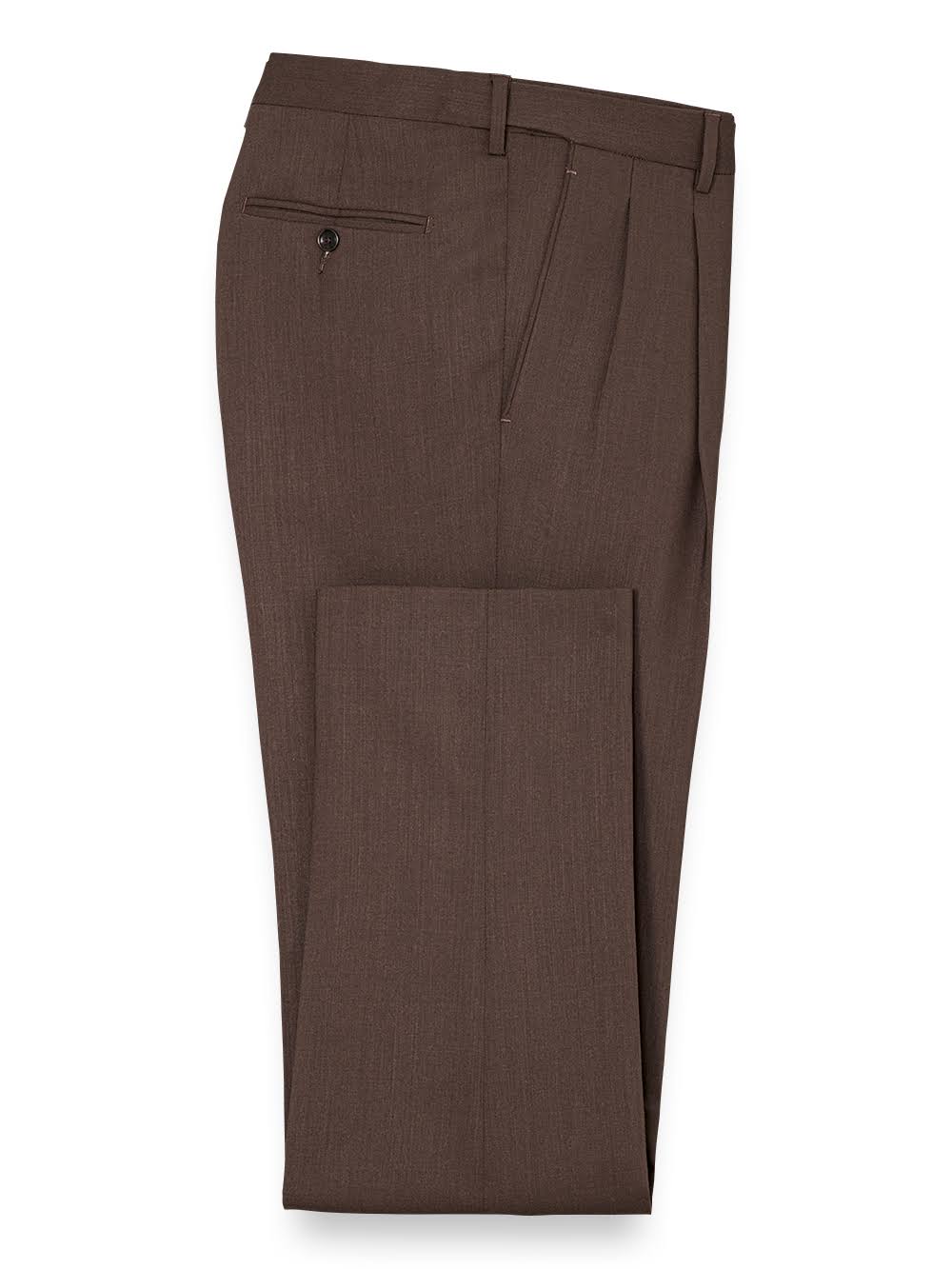 Tailored Fit Solid Brown Wool Suit H70836