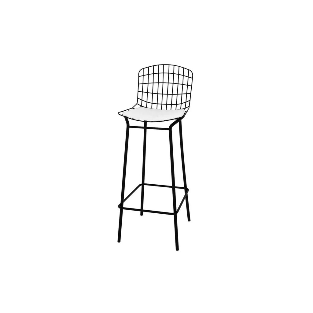 Black and White Barstool, Set of 3 with Seat Cushion I64971