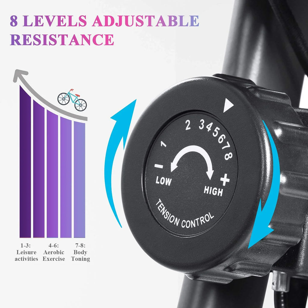 Folding Magnetic Upright Exercise Bike with LCD Monitor S929
