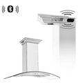 48 in. 400 CFM Ducted Wall Mount Range Hood in Stainless Steel & Glass I446575