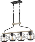 Farmhouse Island Light with Round Cage Shades L80381