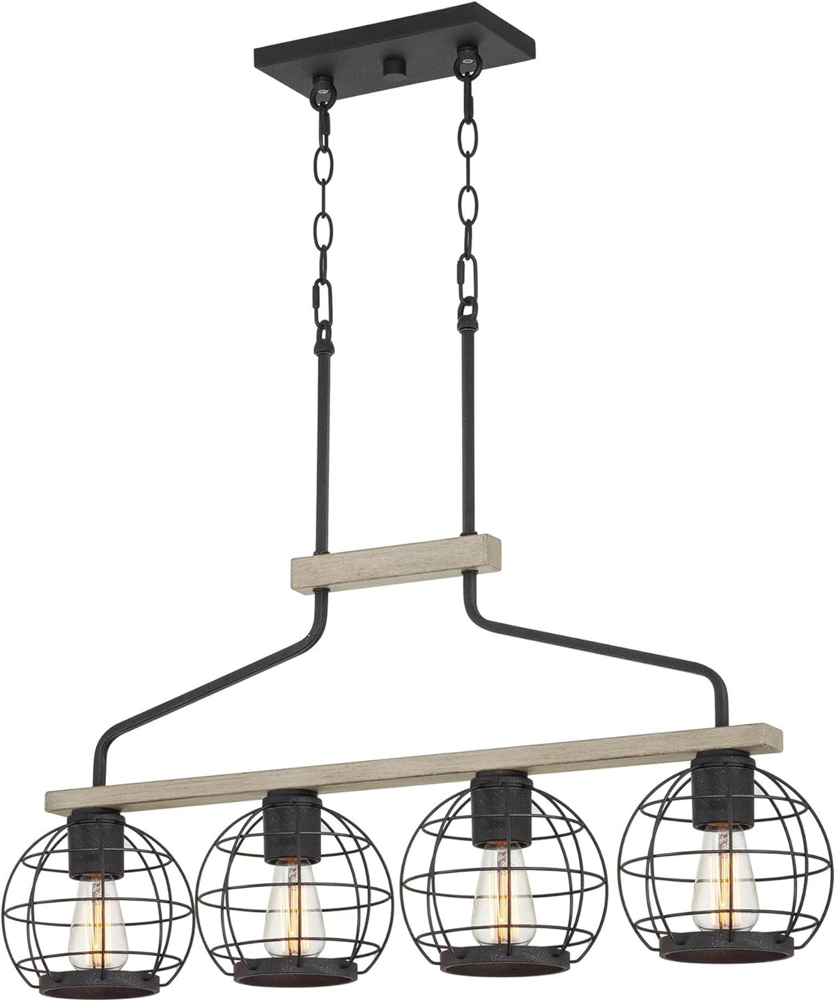 Farmhouse Island Light with Round Cage Shades L80381