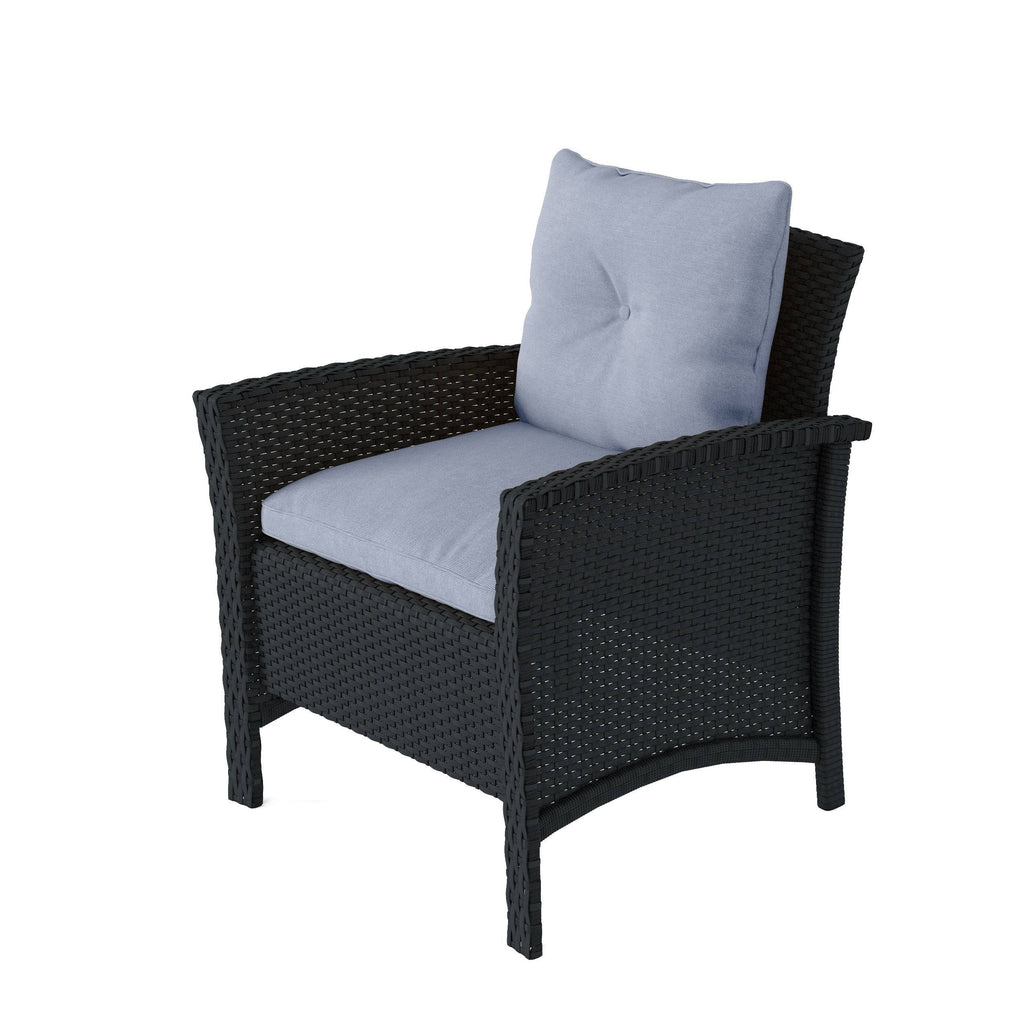 Black Rattan Wicker Patio 4pc Set G499