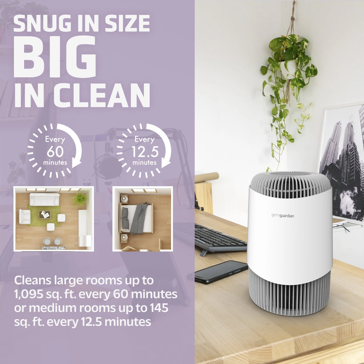 Air Purifier with HEPA Filter, UV-C, 1095 Sq. ft. S937