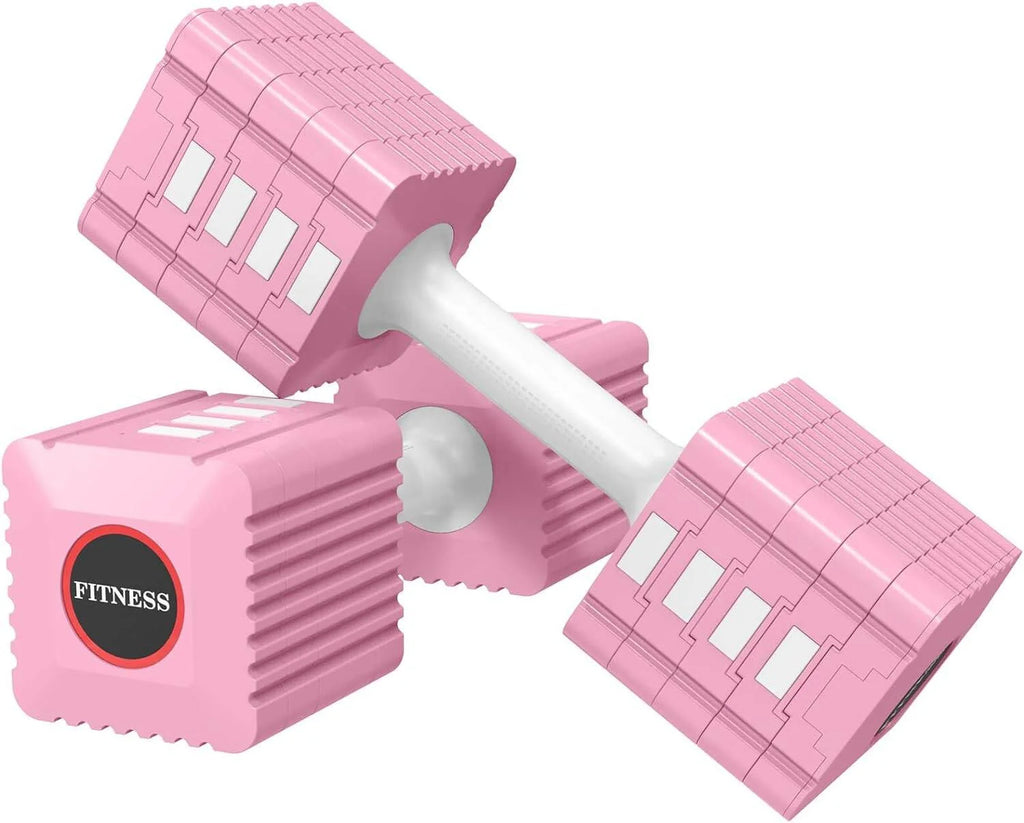 Adjustable Dumbbell Set, 3.4lb, 5.7lb, 8.0lb, 10.3lb, 12.6lb Hand Weights Set R301938