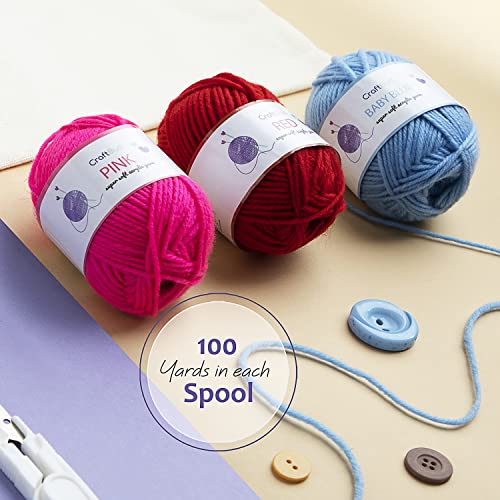43 Piece Crochet Kit with 9 Crochet Hooks Set and 55 Yards of Yarn, Canvas Tote Bag S428