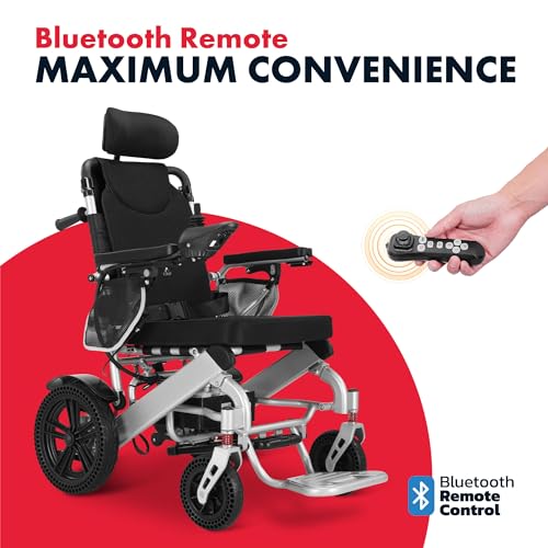 Reclining Foldable Electric Wheelchair with Dual 12AH Lithium Batteries O911