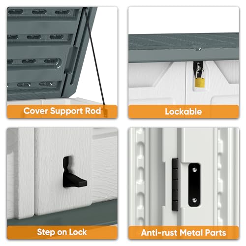 Light Grey HDPE Resin Outdoor Storage Shed A429