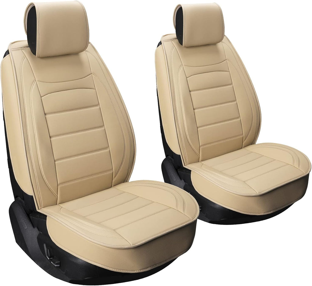 Black Red Leather Car Seat Covers Full Set U6264