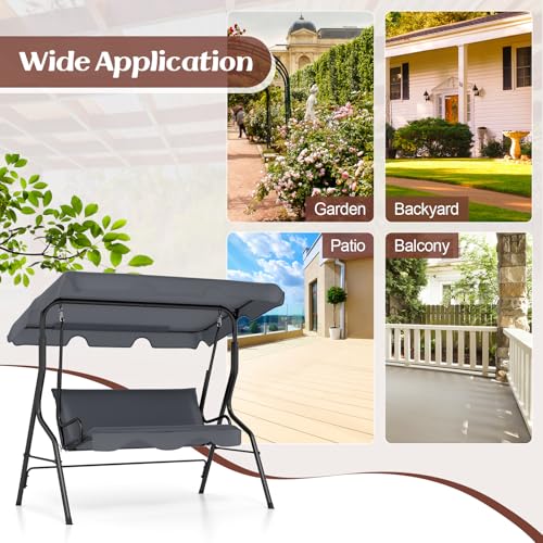 3 Person Porch Swing with Removable Cushion and Canopy X3968