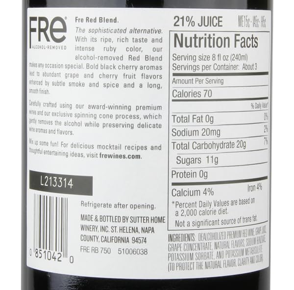 6-Pack Non-Alcoholic Red Wine Blend 750ML T885