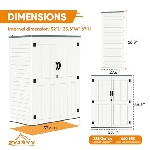 Light Grey HDPE Resin Outdoor Storage Shed A429