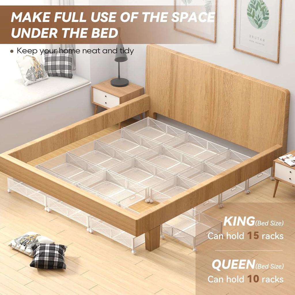 Under Bed Storage Containers with Wheels, Metal Storage Containers -2PCK R951060