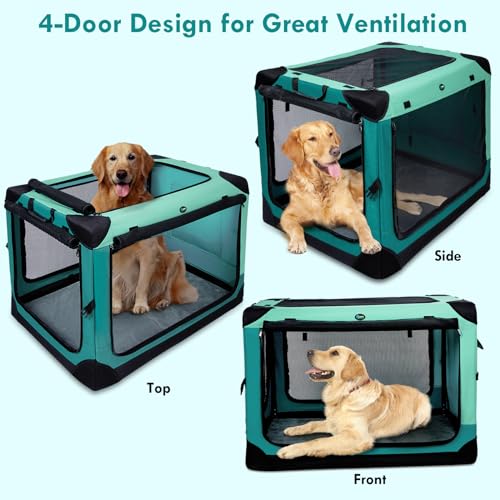 42 inch Collapsible Dog Crate with Durable Mesh Windows V725